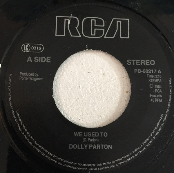 Dolly Parton : We Used To (7", Single)