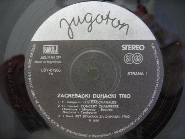 Zagrebački Puhački Trio : Couperin, Tomasi, Ibert, Lhotka, Papandopulo (LP, Album)