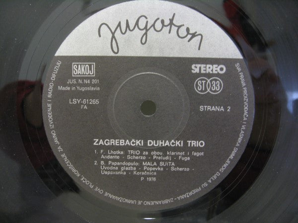 Zagrebački Puhački Trio : Couperin, Tomasi, Ibert, Lhotka, Papandopulo (LP, Album)