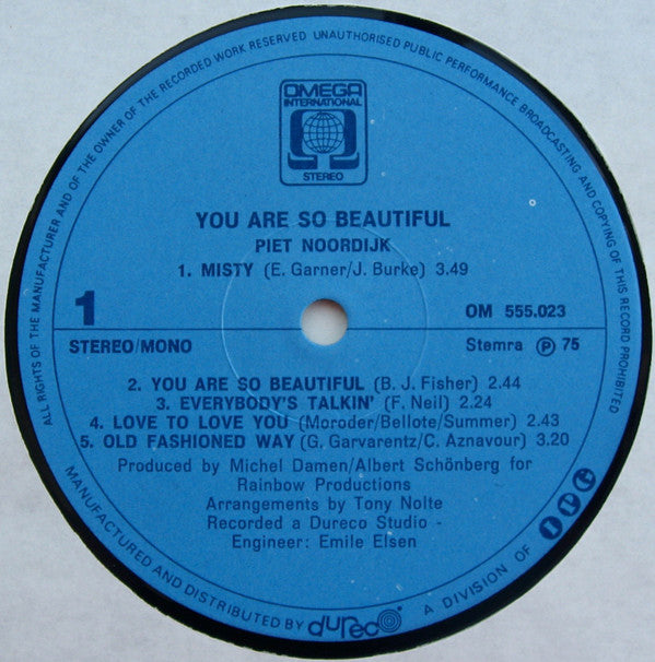 Piet Noordijk : You Are So Beautiful (LP, Album)