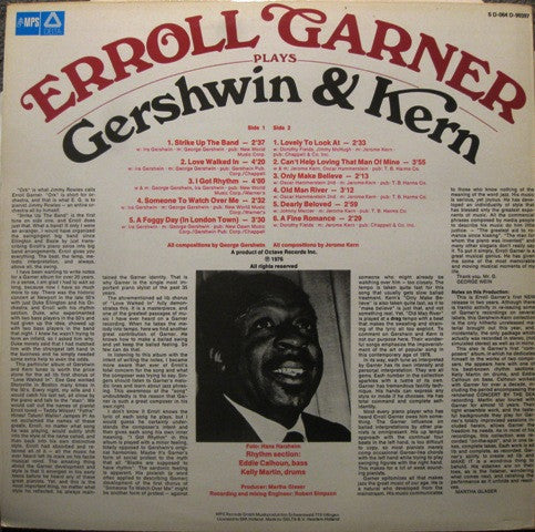 Erroll Garner : Erroll Garner Plays Gershwin And Kern (LP, Album)