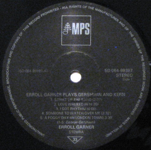 Erroll Garner : Erroll Garner Plays Gershwin And Kern (LP, Album)