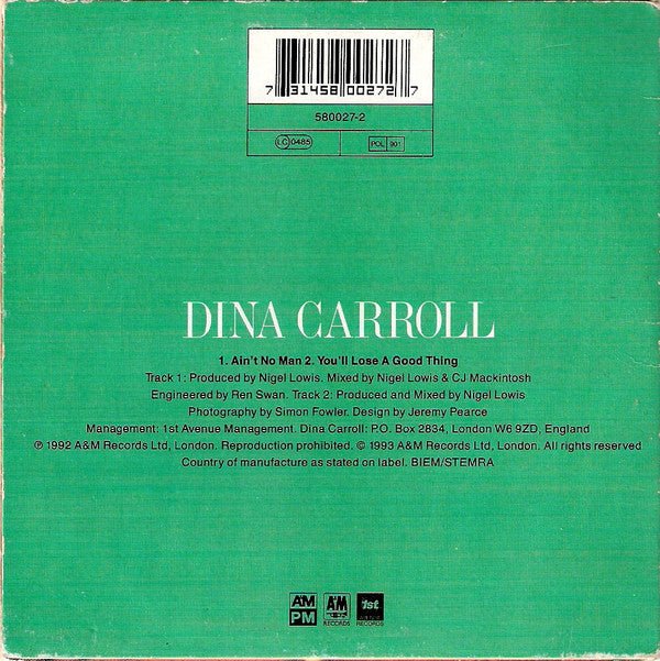 Dina Carroll : Ain't No Man (CD, Single, Car)