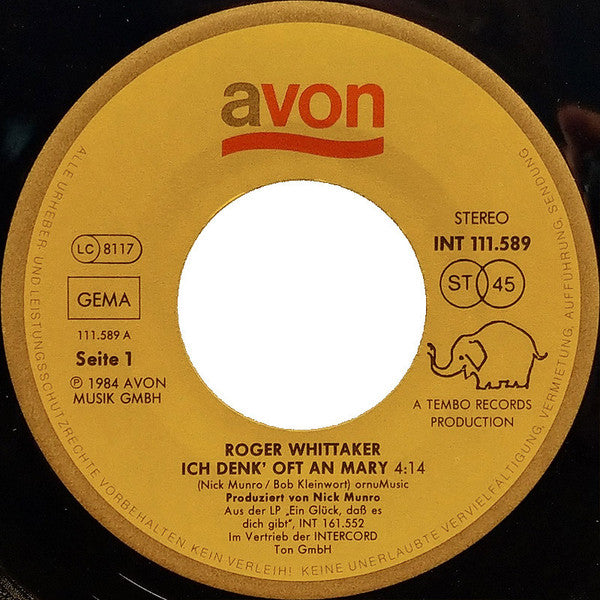 Roger Whittaker : Ich Denk' Oft An Mary (7", Single)