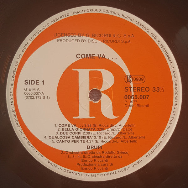 Drupi (2) : Come Va... (LP, Album)