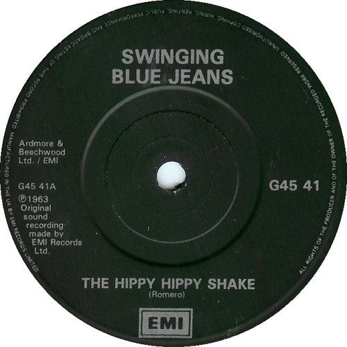 The Swinging Blue Jeans : Hippy Hippy Shake / Good Golly Miss Molly (7", Single, RE)