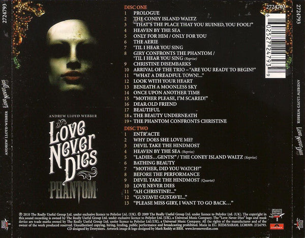 Andrew Lloyd Webber : Love Never Dies (2xCD, Album)