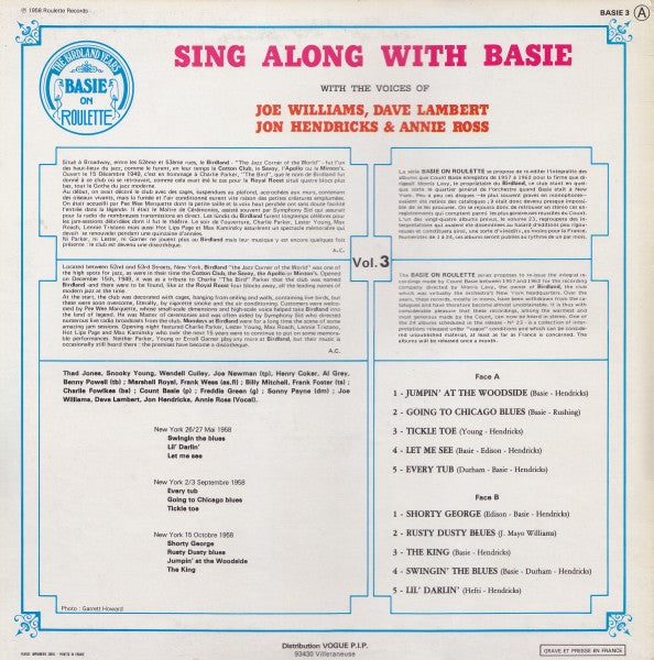 Joe Williams, Dave Lambert (3), Jon Hendricks, Annie Ross Plus Count Basie Orchestra : Sing Along With Basie (LP, Album, RE)