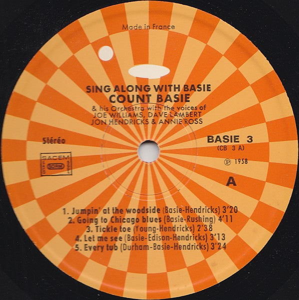 Joe Williams, Dave Lambert (3), Jon Hendricks, Annie Ross Plus Count Basie Orchestra : Sing Along With Basie (LP, Album, RE)