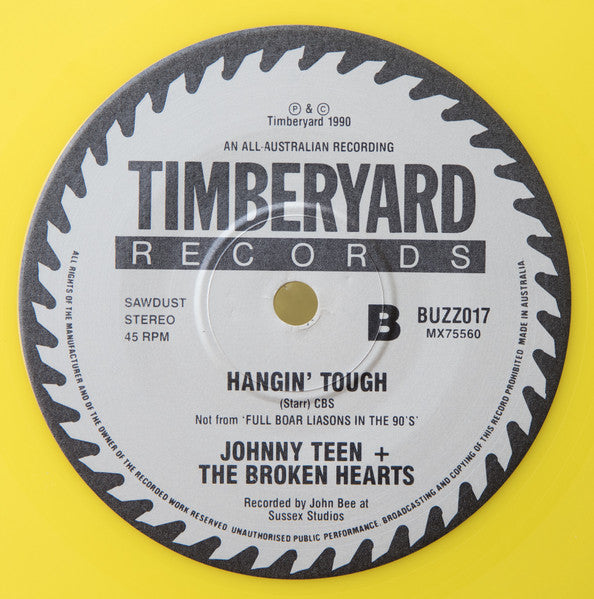 Johnny Teen And The Broken Hearts* : Teenage Love Bitch (7", Single, Yel)