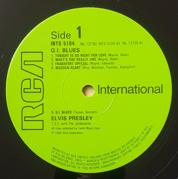 Elvis Presley : G.I. Blues (LP, Album, RE)