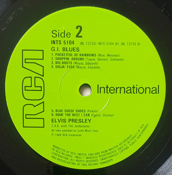 Elvis Presley : G.I. Blues (LP, Album, RE)