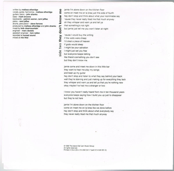 Melissa Etheridge : Breakdown (LP, Album + 7")