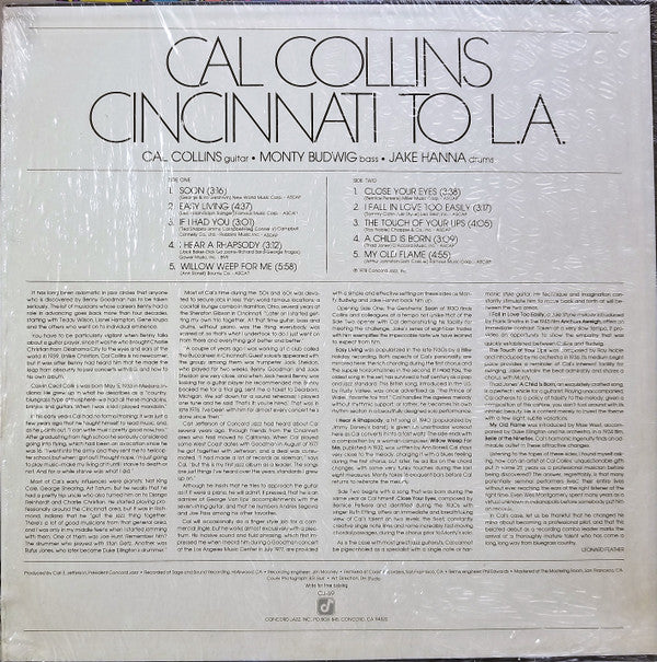 Cal Collins : Cincinnati To L.A. (LP, Album)