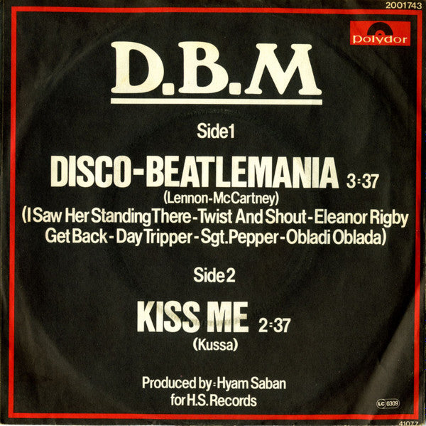 D.B.M. : Discobeatlemania (7", Single)