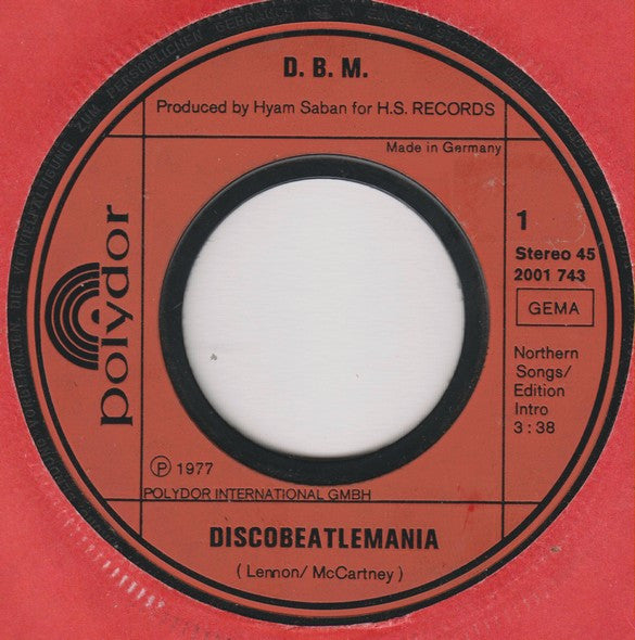 D.B.M. : Discobeatlemania (7", Single)