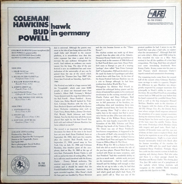 Coleman Hawkins & Bud Powell : Hawk In Germany (LP, Album)