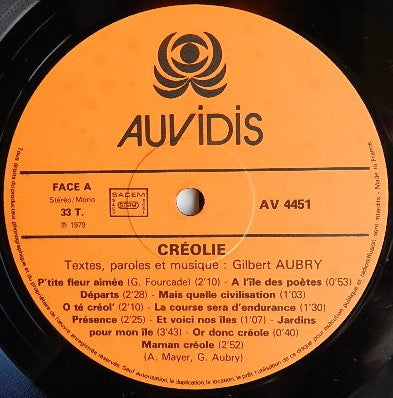 Gilbert Aubry : Créolie, Une Ame Pour Mon Ile La Réunion (LP, Mono)