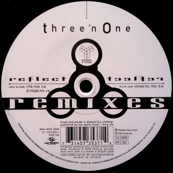 Three 'N One : Reflect (Remixes) (12")