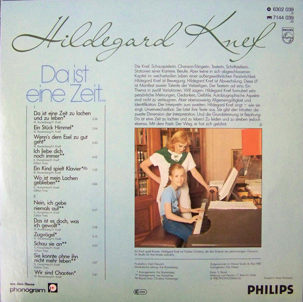Hildegard Knef : Da Ist Eine Zeit... (LP, Album)