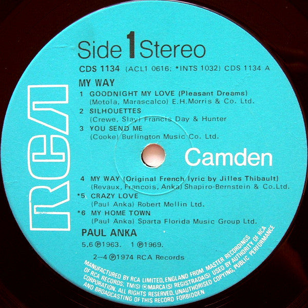 Paul Anka : My Way (LP, Comp)