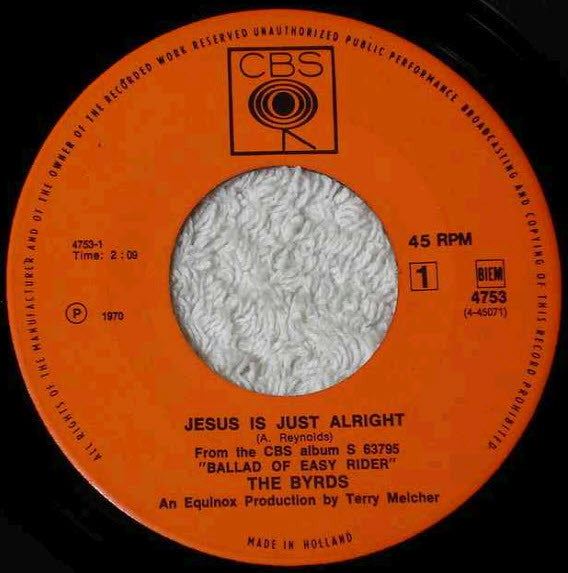 The Byrds : Jesus Is Just Alright (7", Single)