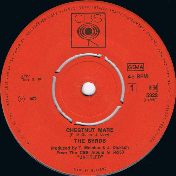 The Byrds : Chestnut Mare (7", Single)