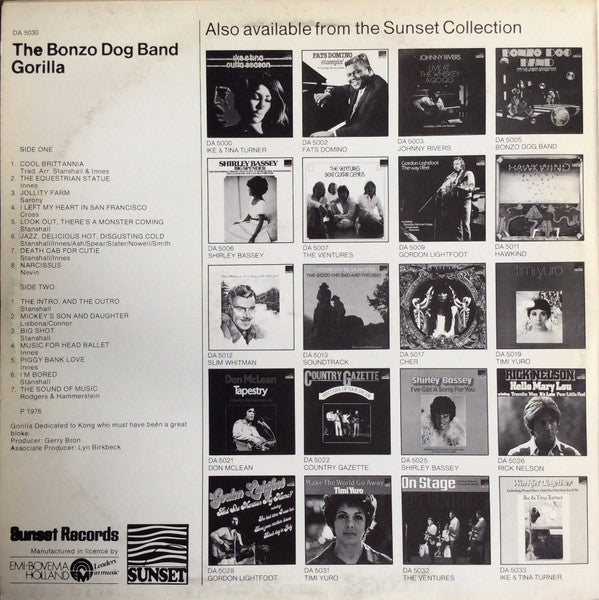 Bonzo Dog Doo-Dah Band : Gorilla (LP, Album, RE)