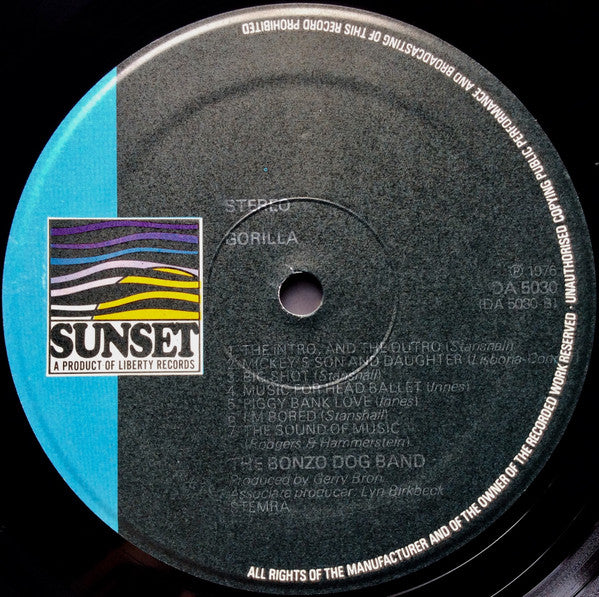 Bonzo Dog Doo-Dah Band : Gorilla (LP, Album, RE)