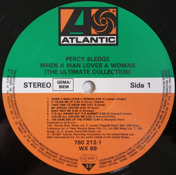 Percy Sledge : The Ultimate Collection - When A Man Loves A Woman (LP, Comp)