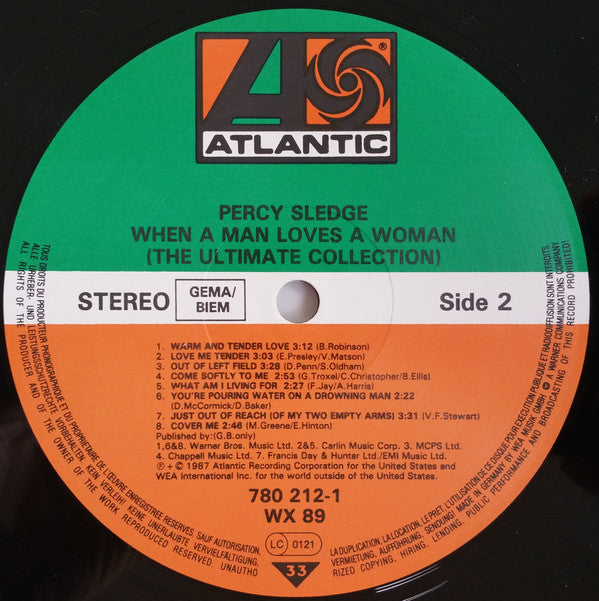 Percy Sledge : The Ultimate Collection - When A Man Loves A Woman (LP, Comp)