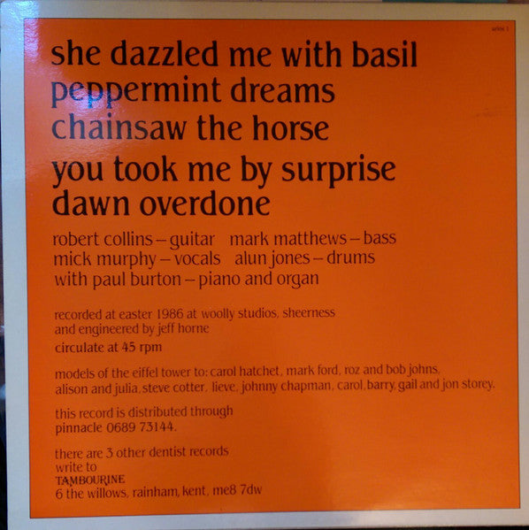 The Dentists : Down And Out In Paris And Chatham E.P. (12", EP)