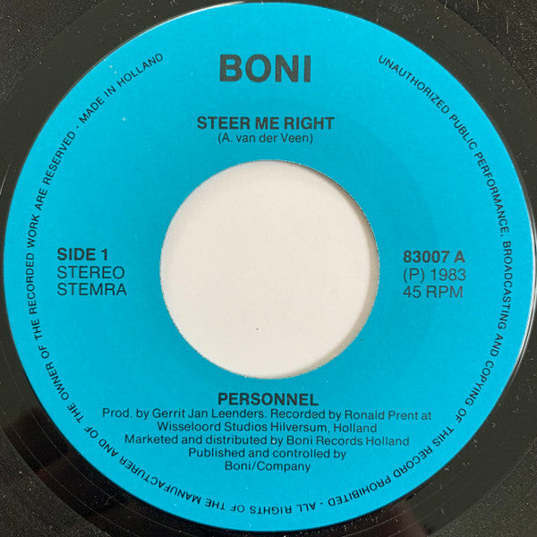 Personnel : Steer Me Right (7", Single)