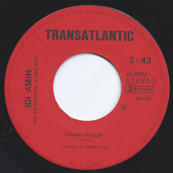 Idi Amin (2) : Amazin' Man (7", Single)