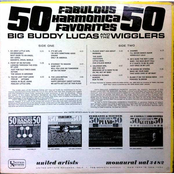 Buddy Lucas And The Wigglers (3) : 50 Fabulous Harmonica Favorites (LP, Album, Mono)