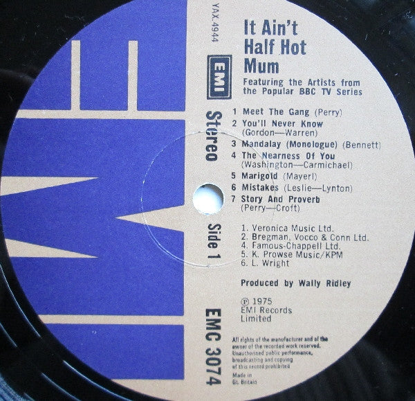Various : It Ain't Half Hot Mum - Featuring The Artists From The Popular BBC-TV Series (LP)
