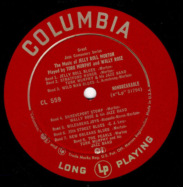 Turk Murphy And Wally Rose : The Music Of Jelly Roll Morton (LP, Album, Mono)