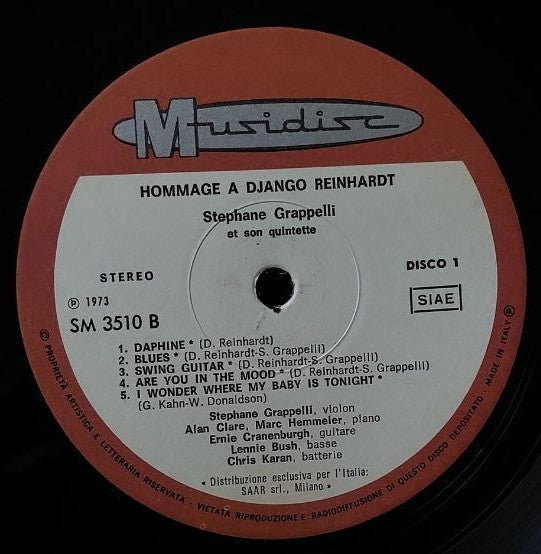 Stéphane Grappelli : Hommage A Django Reinhardt Volume 1 (LP)
