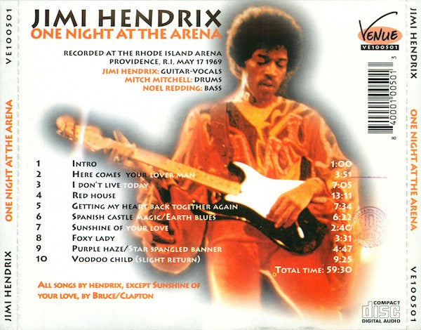 Jimi Hendrix : One Night At The Arena (CD, Unofficial)