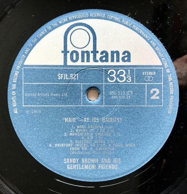 Sandy Brown (3) : "Hair" - At It's Hairiest (LP, Album)