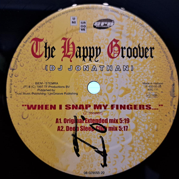 The Happy Groover : "When I Snap My Fingers..." (12")