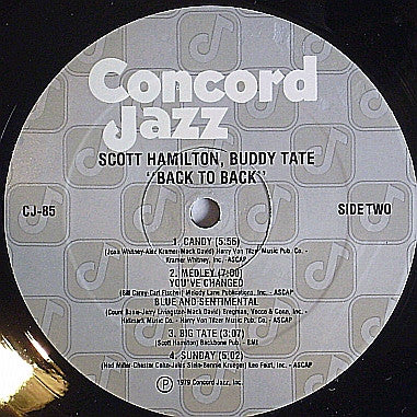 Scott Hamilton, Buddy Tate : Back To Back (LP, Album)