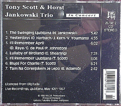Tony Scott (2) & Horst Jankowski Trio : In Concert (CD, Album)