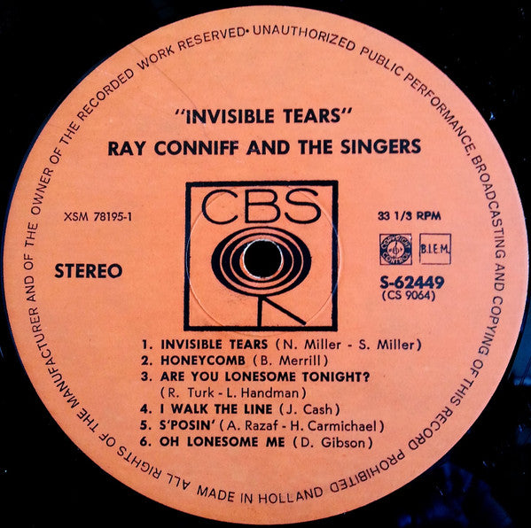 Ray Conniff And The Singers : Invisible Tears (LP, Album)