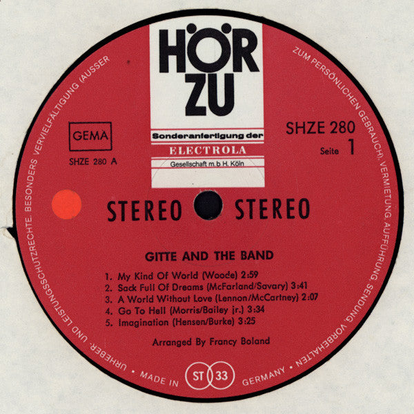 Gitte Hænning & Clarke-Boland Big Band : My Kind Of World (LP, Album)