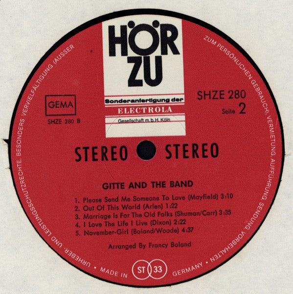 Gitte Hænning & Clarke-Boland Big Band : My Kind Of World (LP, Album)