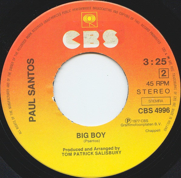 Paul Santos (2) : Lift Me Up Higher (7", Single)