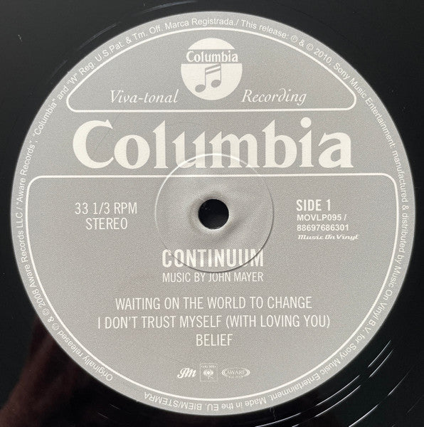 John Mayer : Continuum (2xLP, Album, RE, 180)