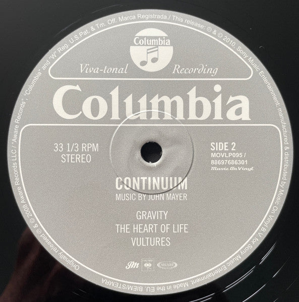 John Mayer : Continuum (2xLP, Album, RE, 180)