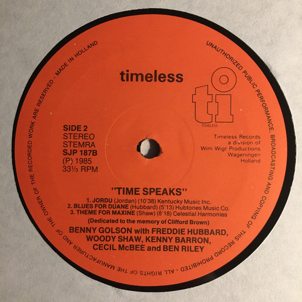 Benny Golson / Freddie Hubbard / Woody Shaw / Kenny Barron / Cecil McBee / Ben Riley : Time Speaks (LP, Album)